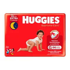 Fralda Huggies Supreme Care Tamanho G 66 Fraldas Descartáveis