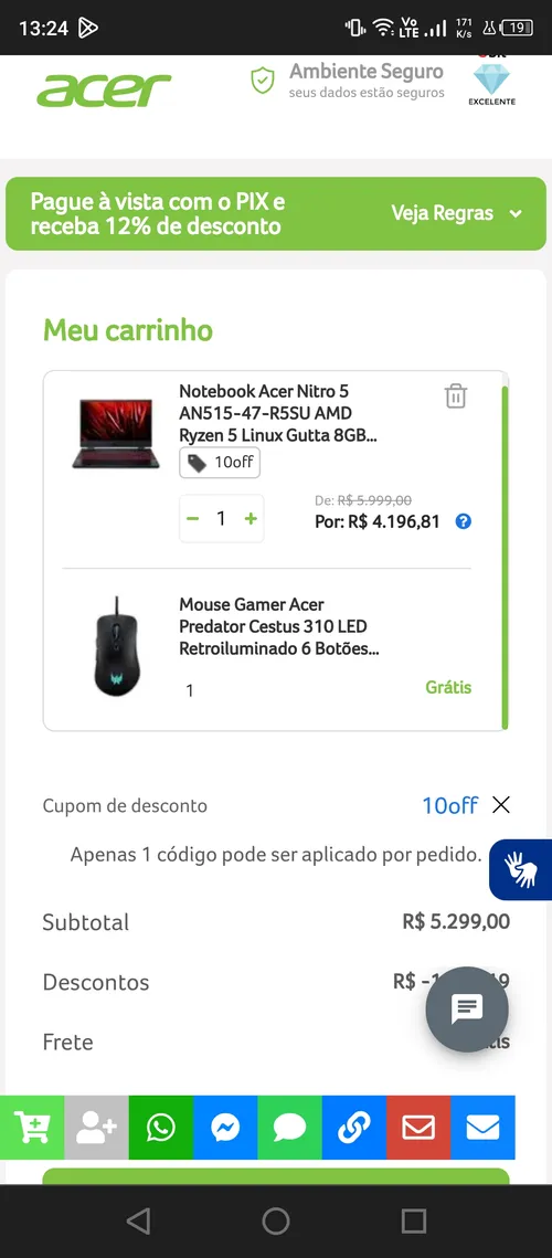 Imagem na descrição da promoção