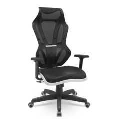 Cadeira Escritório e Gamer Vizon Dz Plaxmetal Relaxsystem Preta/branco