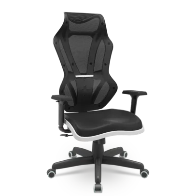 Cadeira Escritório e Gamer Vizon Dz Plaxmetal Relaxsystem Preta/branco