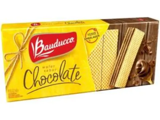 [Cliente ouro + APP - R$1,33] Biscoito Recheado Chocolate Wafer Bauducco 140g | R$2,59