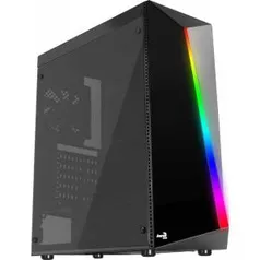 Gabinete Gamer Aerocool, Shard RGB, Mid Tower, Acrílico, Black, S/Fonte, C/1 Fan | R$296