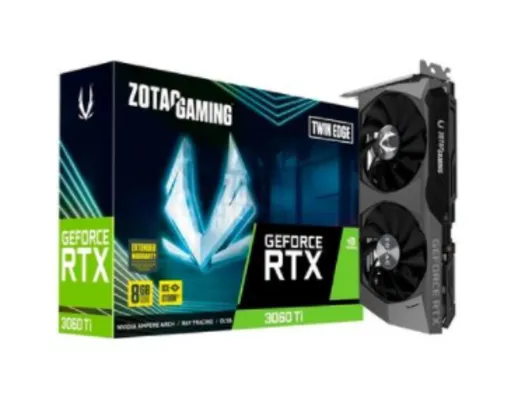 Placa de Vídeo Zotac NVIDIA GeForce RTX 3060 Ti Twin Edge LHR, 8GB, 14.0 Gbps, GDDR6,  Ray Tracing - ZT-A30610E-10MLHR