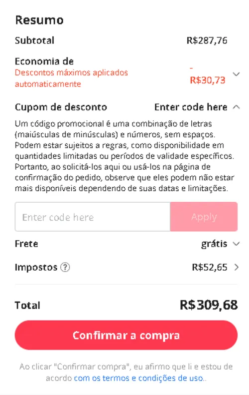 Imagem na descrição da promoção