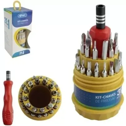 Kit de Chaves de Precisão 31 em 1 Fenda Torx Philips Conserto Celular Tablet Notebook Knup KP-AA023