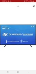 (R$1.215 com AME pelo APP)Smart TV LED 43'' Samsung 43RU7100 Ultra HD 4K