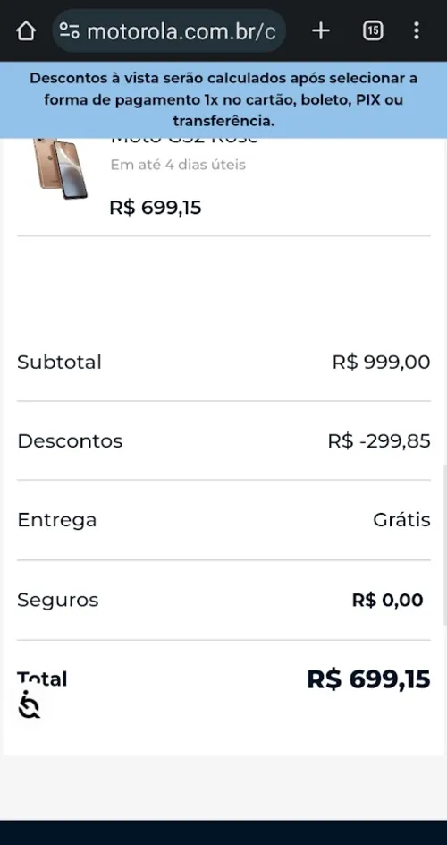 Imagem na descrição da promoção