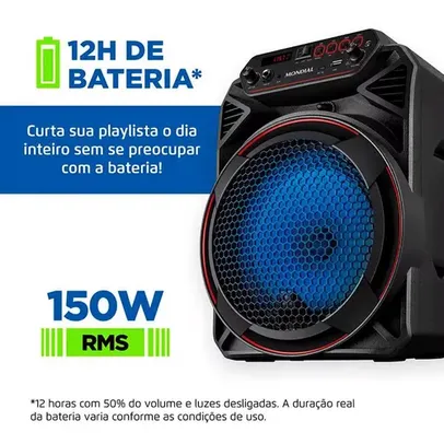 Caixa de Som Mondial CM-150 150W RMS Bluetooth Função TWS