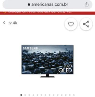 Samsung Smart TV 55'' QLED 4K 55Q80T | R$ 4860
