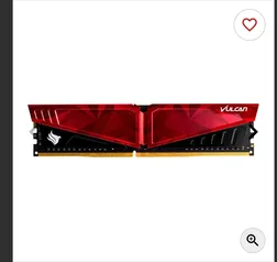 Memoria Team Group T-Force Vulcan Pichau, 8GB (1x8GB), DDR4, 3000Mhz, Vermelha, TLPRD48G3000HC16F01