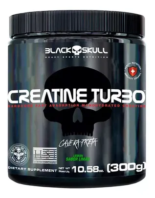 Suplemento em pó Black Skull  Creatine Turbo creatina Creatine Turbo sabor  uva em pote de 300g