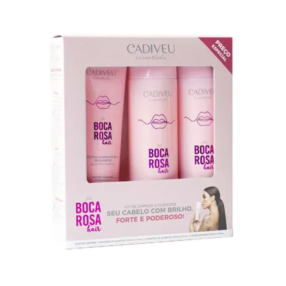 Cadiveu Essentials Boca Rosa Hair Kit Home Care de Limpeza E Cuidados (shampoo 250ml + Condicionador