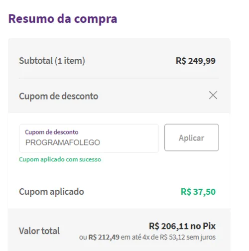 Imagem na descrição da promoção