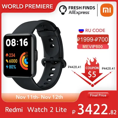 Smartwatch Redmi Watch 2 lite | Versão Global