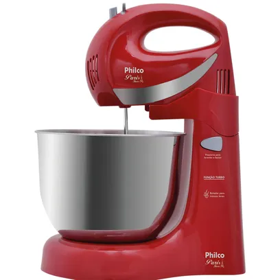 Foto do produto Batedeira Philco Paris Inox Vermelha 350W