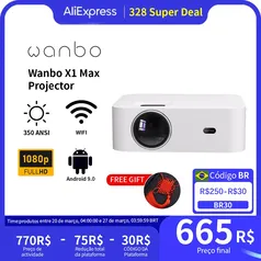 Projetor FullHD Android 9 WIFI Bleutooth 4.0 Wanbo 