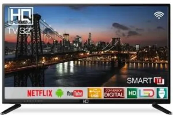 [App] Smart TV LED 32" HD HQ HQSTV32N Netflix Youtube 2 HDMI 2 USB | R$945