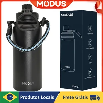 [Do Brasil] Garrafa Térmica 1000 ML, Portátil de aço inoxidável, vácuo de parede dupla