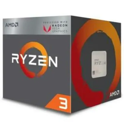 Processador AMD Ryzen 3 2200G, Cooler Wraith Stealth, Cache 6MB, 3.5GHz (3.7GHz Max Turbo) R$706