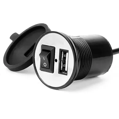 [Primeira] Adaptador usb com interruptor para motocicletas | R$9