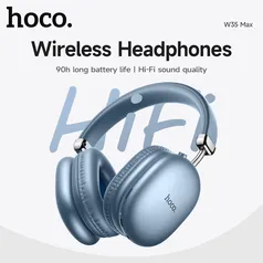 [R$ 40,17 MOEDAS/GPay/TX INCLUSA] Fone Bluetooth HOCO-W35 Max Sem Fio Hi Fi Música Headphone, Bluetooth 5.3, Suporte AUX, Mod