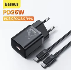 Carregador Rápido Baseus 25w +cabo USB c 