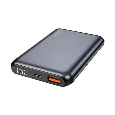 [Missão R$ 78] Geonav Power Bank, Carregador Portátil Universal 10.000mAh, USB-A (até 18W) + USB-C (até 20W),  Cinza espacial