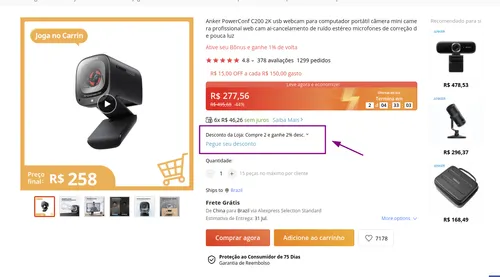 Imagem na descrição da promoção