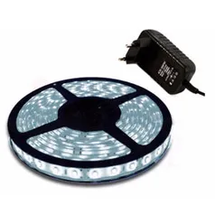 Fita Led 3528 Rolo 5m Dupla Face + Fonte - Branco Frio - R$15