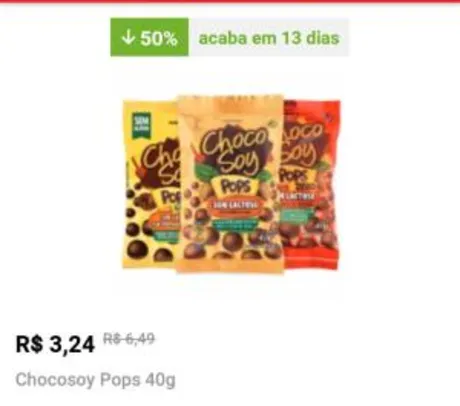 [APP] [LOJA FÍSICA] Chocosoy pops 40g R$ 3
