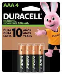  (Prime Day) Duracell, AAA-Rechx4, Pilha Recarregável AAA Palito Com 4 Unidades