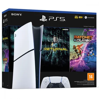 Console Playstation 5 Slim Digital + Jogos Returnal e Ratchet & Clank