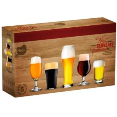 Conjunto de Copos para Cervejas Especiais Nadir – 5 Peças | R$ 40