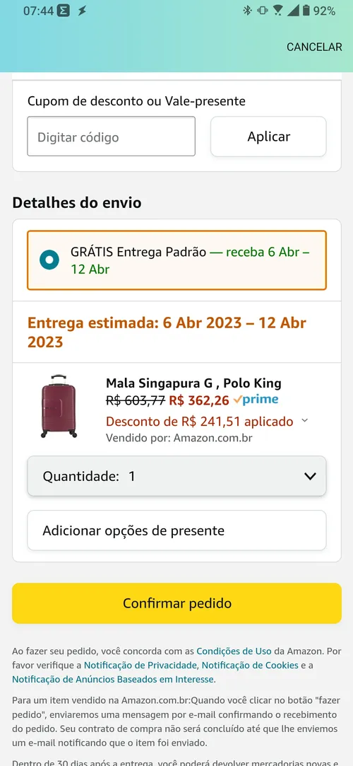 Imagen na descrição da promoção