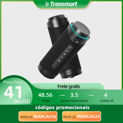 Alto-falante Tronsmart T7 Bluetooth Alto-falante portátil, Campismo à prova d'água IPX7