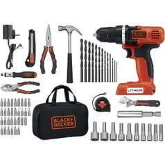 Parafusadeira à Bateria de Lítio Íon Black & Decker LDX172PK-BR Ion 8v Preta e Laranja por R$99