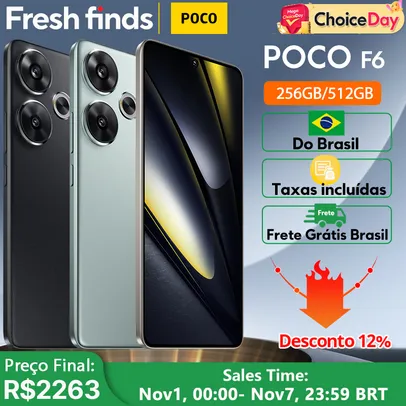  Smartphone POCO F6 Snapdragon ® 8s Gen 3 1.5K CrystalRes AMOLED 90W Turbo