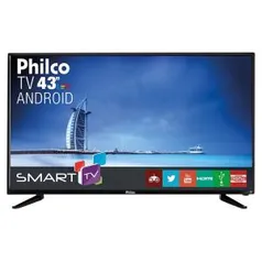 Smart TV Android LED 43" Full HD Philco PH43N91DSGWA com Conversor Digital 2 HDMI e 2 USB - Preta