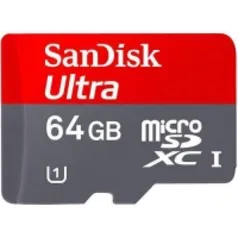 Cartão Micro SD Ultra Classe 10 64GB com adaptador - Sandisk