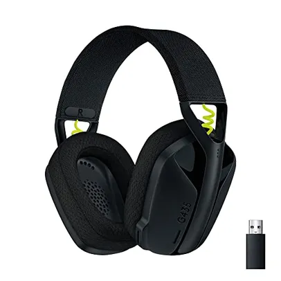 Headset Gamer Sem Fio Logitech G435 LIGHTSPEED, Conexão USB e Bluetooth, Design Leve e Confortável, Microfone Embutido, Bateria de até 18h - Compatíve