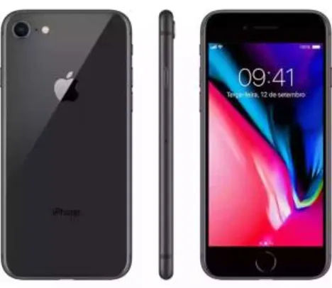 iPhone 8 Cinza Espacial 64GB Tela 4.7" IOS 11 4G Wi-Fi Câmera 12MP - Apple- R$ 2753