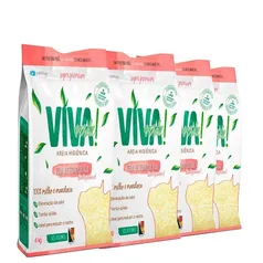 Kit 4 Areias Higienica Biodegradavel Para Gatos Petfive/Viva Verde Vida Descomplicada 4kg