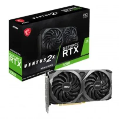 Placa de Vídeo MSI GeForce RTX 3060 Ventus 2X OC, 8GB, GDDR6, DLSS, Ray Tracing, 912-V397-646