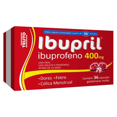 IBUPROFENO - IBUPRIL 400MG 36 CÁPSULAS