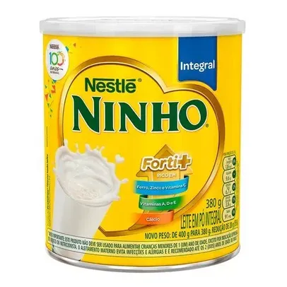 Leite em Pó Ninho Integral 380g (60% Off na segunda unidade, cada unidade por R$ R$ 14,62)