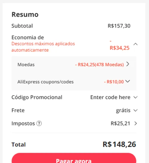 Imagem na descrição da promoção