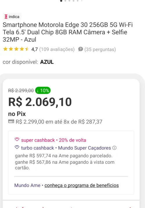 Imagem na descrição da promoção