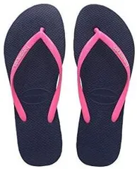 [PRIME]Chinelo Slim Logo Pop-Up, Havaianas, Feminino, Marinho, 33/34