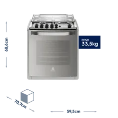 Fogão 4 Bocas Electrolux Prata Automático com Grill e Tripla Chama (56EXT) | R$ 1671