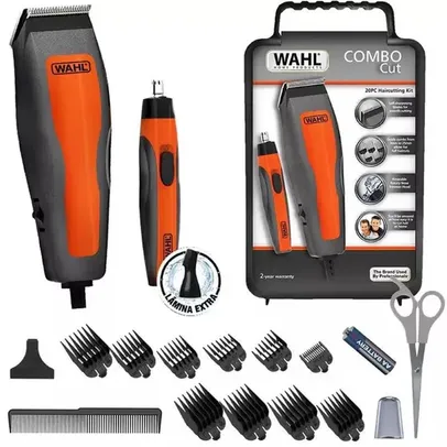 Kit Wahl Cortador De Cabelo E Barba + Trimmer Nasal + Maleta